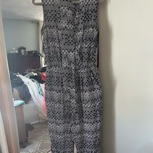 Diane von Furstenburg Black and White Patterned Jumpsuit